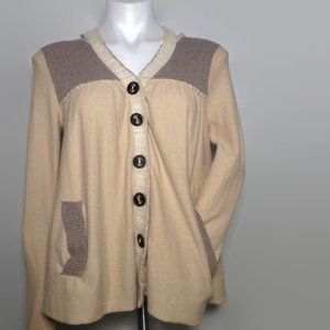 Free People Wool-Blend Front Button Placket Hood